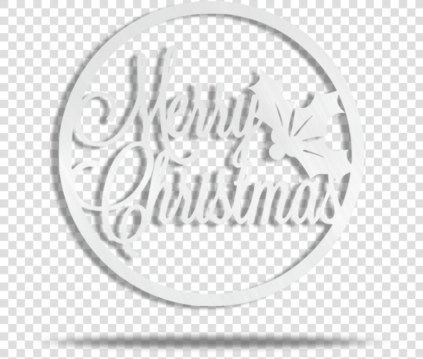 Merry Christmas Circle Steel Wall Sign   Calligraphy  HD Png DownloadTransparent PNG