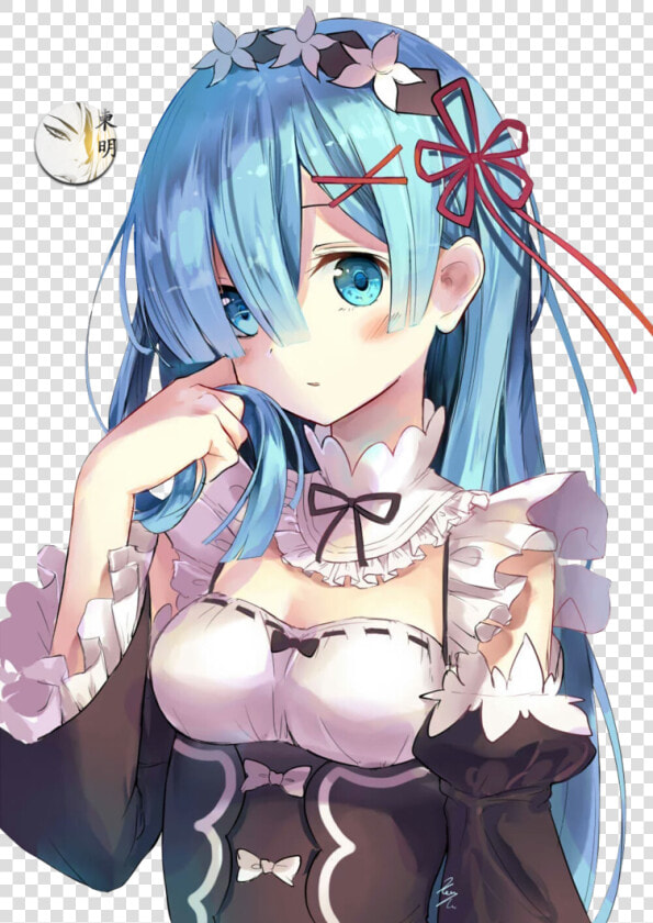 Transparent Rem Png   Rem With Long Hair  Png DownloadTransparent PNG