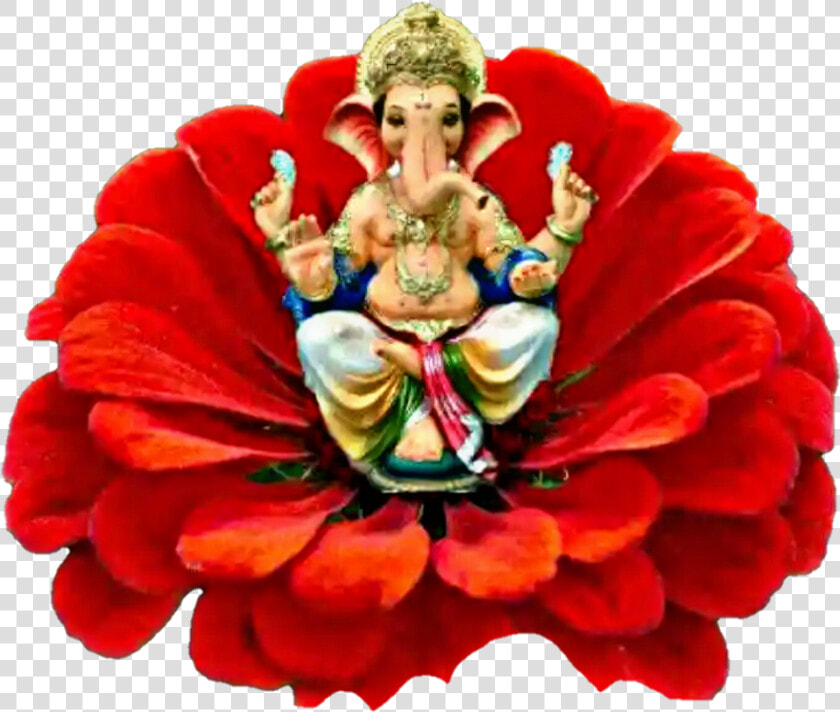  lord  lordganesha  lordganesh  ganesha  red  redflower   Lord Ganesha Images With Flowers  HD Png DownloadTransparent PNG