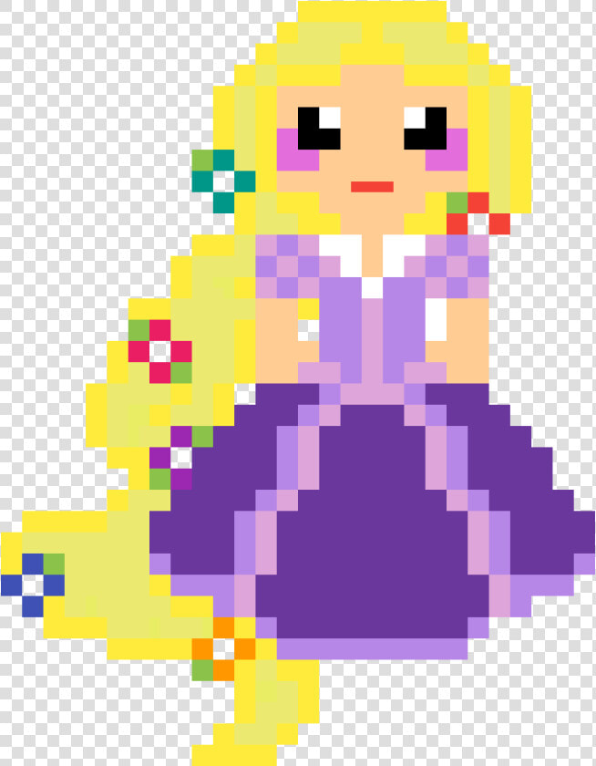 Transparent Rapunzel Png   Pixel Art Princesse Disney  Png DownloadTransparent PNG