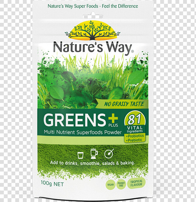 Nature’s Way Super Greens Plus 100g   Natures Way Super Greens  HD Png DownloadTransparent PNG