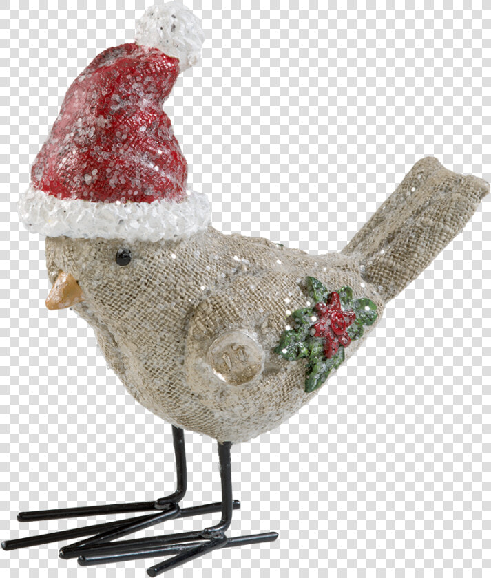 Bird With Christmas Cap   Oiseaux En Resine Avec Bonnet De Noel  HD Png DownloadTransparent PNG