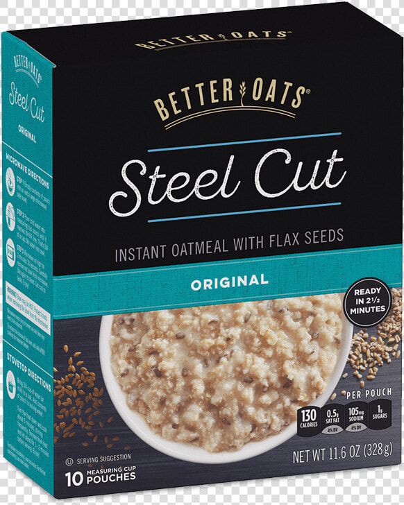 Better Oats Steel Cut Original Instant Oatmeal Box   Better Oats Brand  HD Png DownloadTransparent PNG