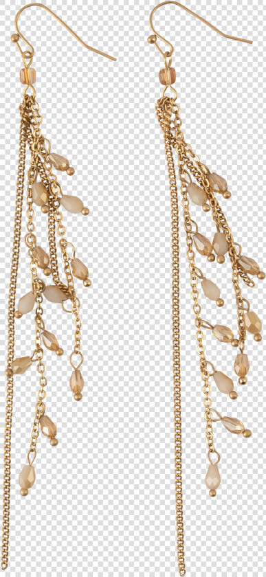  long Gold Chains With Champagne Crystal Earrings   Earrings  HD Png DownloadTransparent PNG