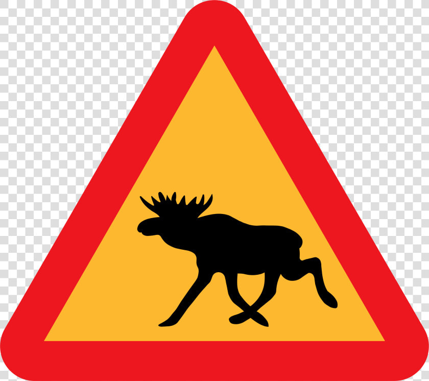 Warning Moose Roadsign Clip Arts   Warning Moose  HD Png DownloadTransparent PNG