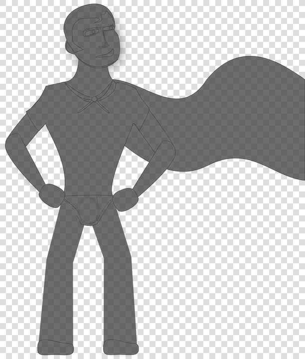 Superhero  Stance  Cape  Gray  Silhouette  Comic  Wind   Superhero Silhouette Clip Art  HD Png DownloadTransparent PNG