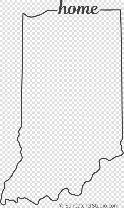 Free Indiana Outline With Home On Border  Cricut Or   Line Art  HD Png DownloadTransparent PNG