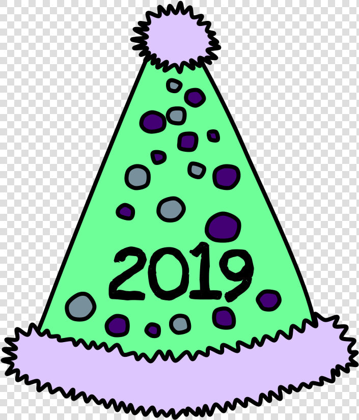 Party Hat  Pom pom  Tinsel  Dots  2019  Purple  Green   HD Png DownloadTransparent PNG