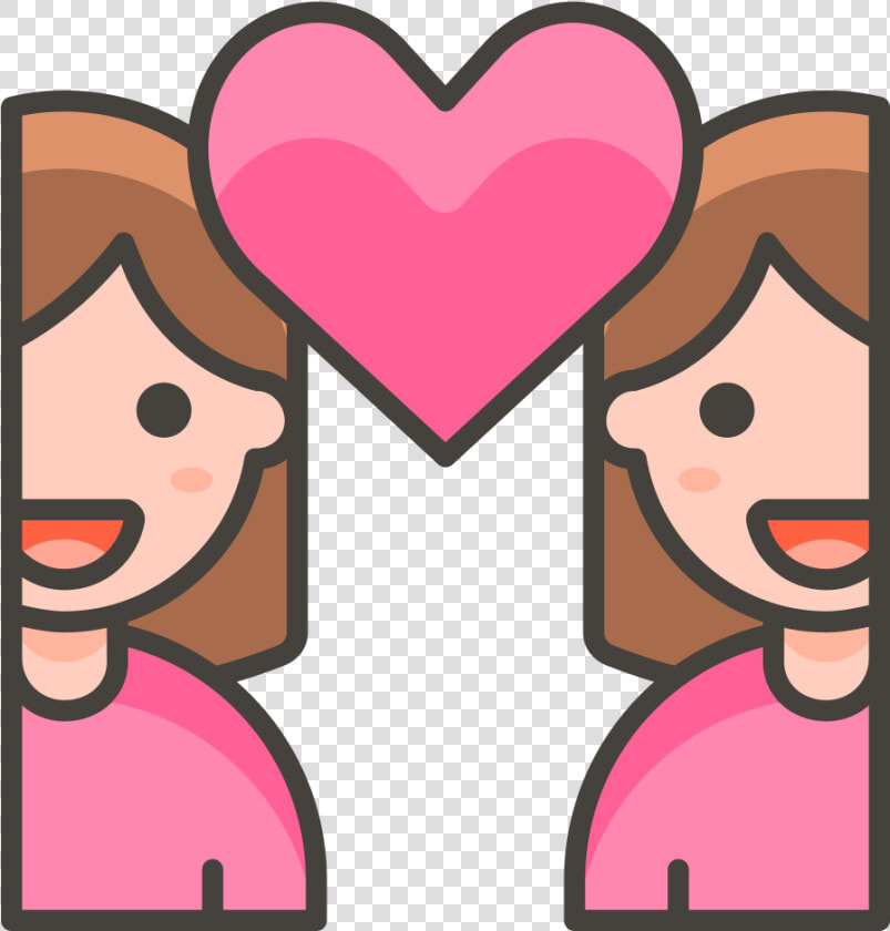 296 Couple With Heart Woman Woman   Emojis De Familia  HD Png DownloadTransparent PNG