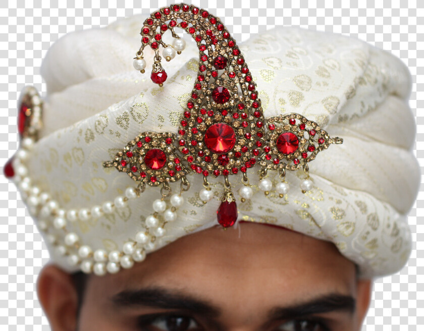 Large 2 Piece Ruby And Pearl Turban Broach Kalgi  HD Png DownloadTransparent PNG