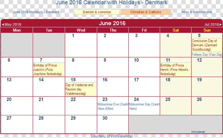 June 2016 Calendar With Dnk Holidays   Calendario 2020 Peru Con Feriados  HD Png DownloadTransparent PNG