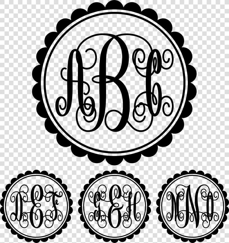 Monogram Script Scalloped Circle  HD Png DownloadTransparent PNG