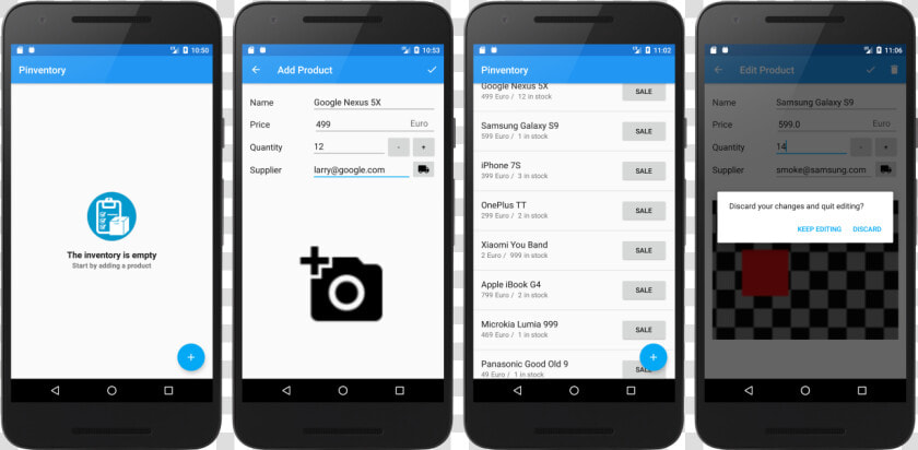 Demo Screeens   Android Studio Inventory App  HD Png DownloadTransparent PNG