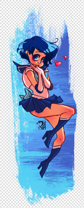 Mizuno Ami And Sailor Mercury Drawn By Peach Moerk   Sailor Mercury  HD Png DownloadTransparent PNG