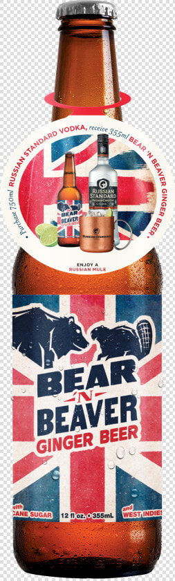 Bear N Beaver Bottle With Neck Tag   Bear And Beaver Ginger Beer  HD Png DownloadTransparent PNG