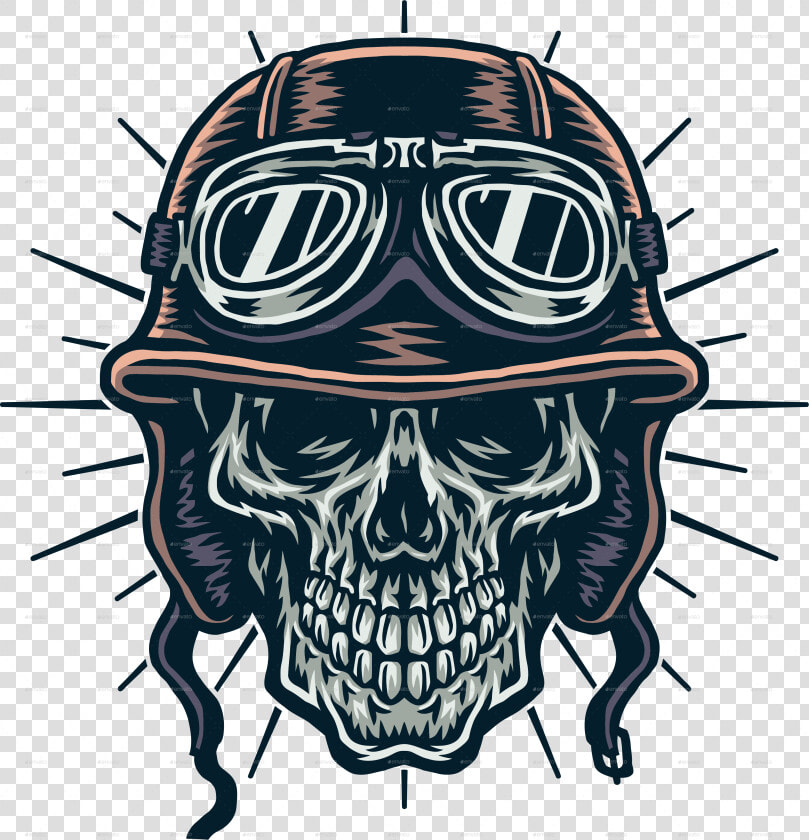 Skull Wearing Helmet  HD Png DownloadTransparent PNG