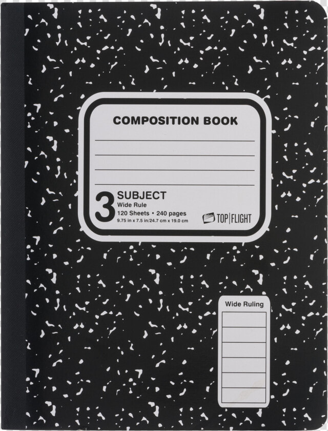 Wide Rule By Top Flight Top Flight Marbled Composition   Top Flight Composition Book 3 Subject  HD Png DownloadTransparent PNG