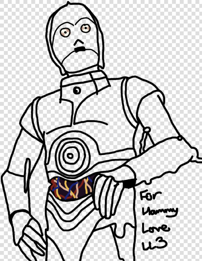 Head Clipart C3po   C3po Line Art  HD Png DownloadTransparent PNG