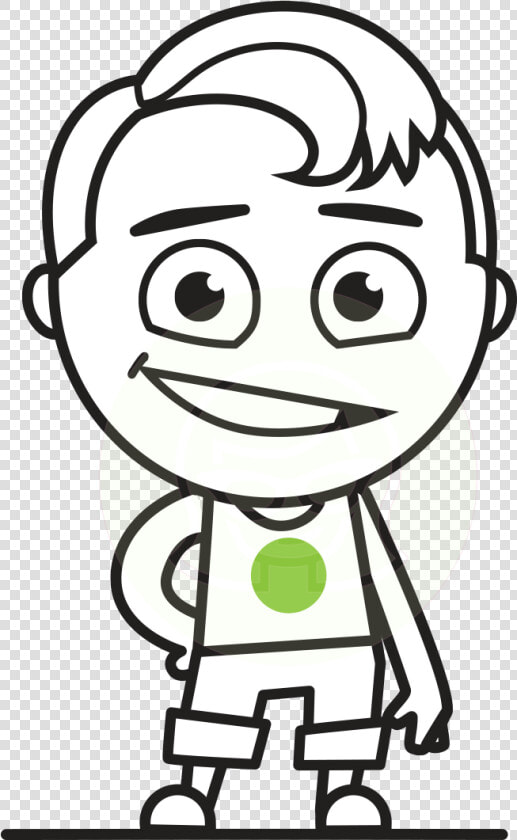 Black And White Boy Cartoon Vector Character Aka Reggie   Comic Strip Characters Outline  HD Png DownloadTransparent PNG