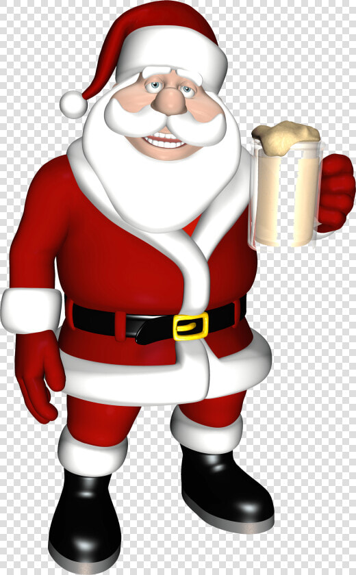 Santa With Beer   Santa Drinking Beer Png  Transparent PngTransparent PNG