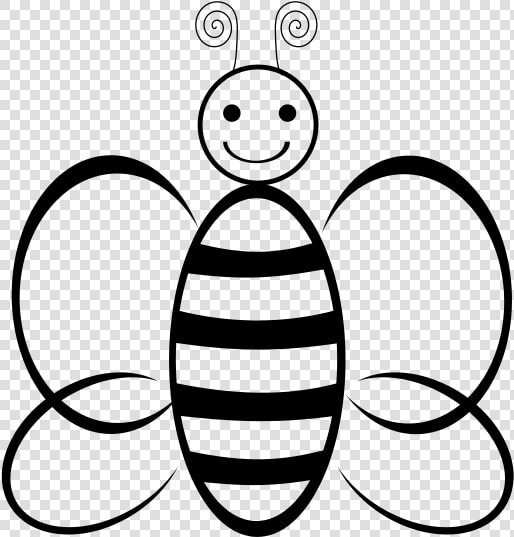 Honey Bee   Honey Bee Body Clipart Black And White  HD Png DownloadTransparent PNG