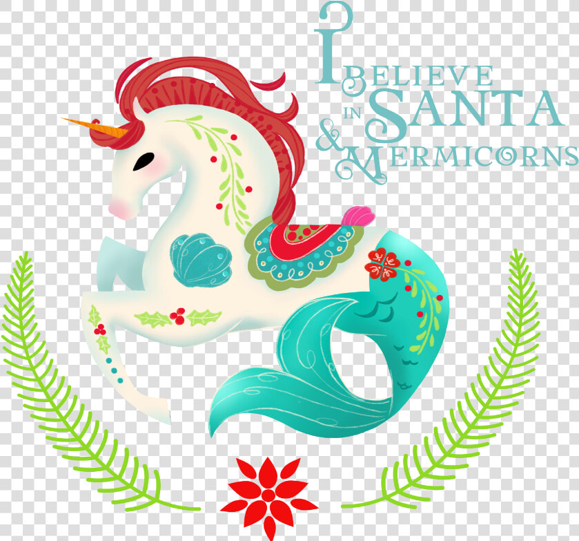 Christmas Mermicorn Dribbble   Mermicorn  HD Png DownloadTransparent PNG