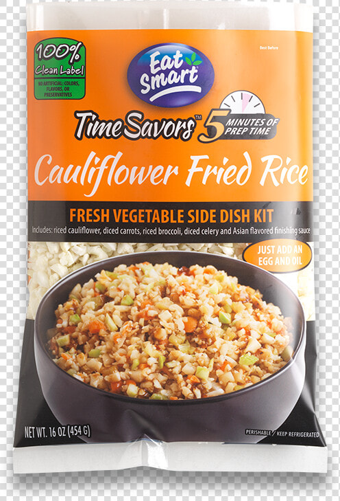 Cauliflower Fried Rice Timesavors   Eat Smart Cauliflower Rice  HD Png DownloadTransparent PNG