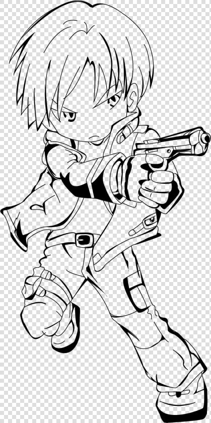 Resident Evil 2 Leon Lineart   Leon S Kennedy Vector  HD Png DownloadTransparent PNG