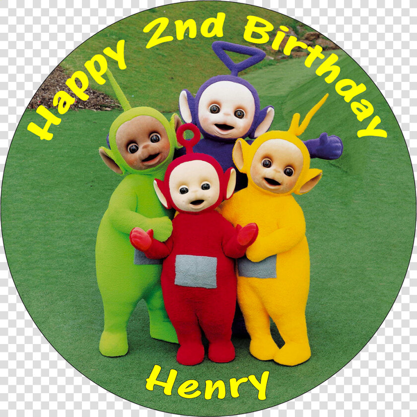 Teletubbies Edible Personalised Round Birthday Cake   2nd Teletubbies Birthday Cake  HD Png DownloadTransparent PNG