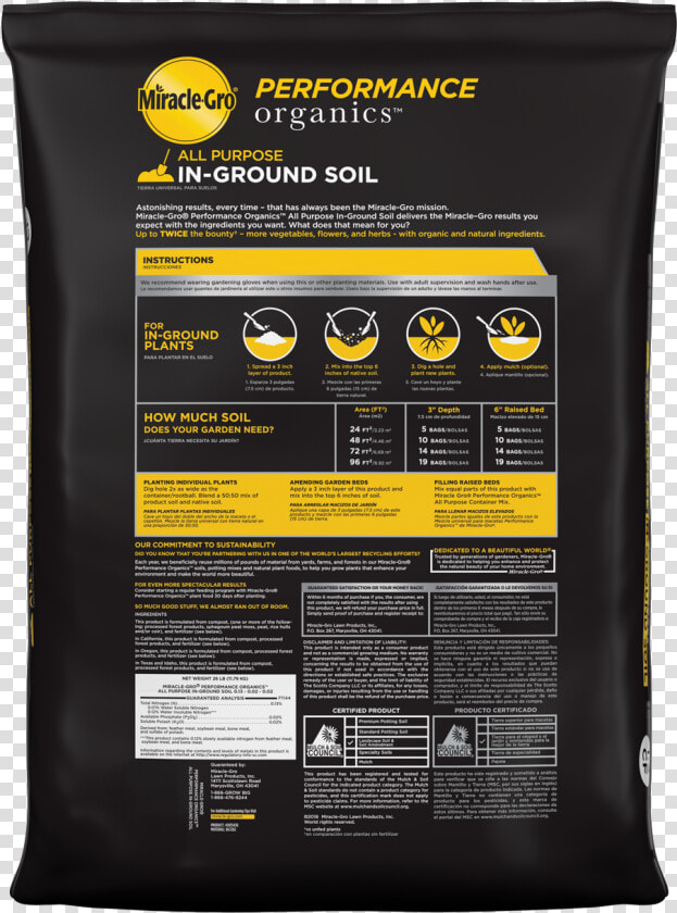 Miracle Gro Performance Organics Soil  HD Png DownloadTransparent PNG