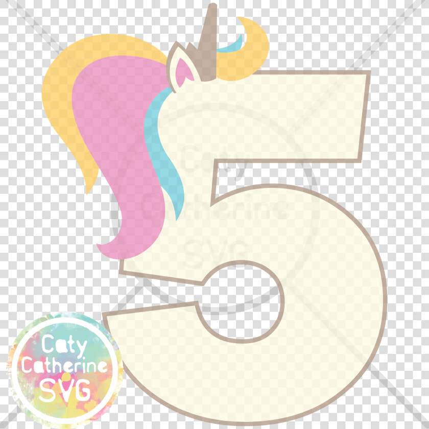 5 Five Years Old Birthday Unicorn Svg Cut File   Number 5 With Unicorn  HD Png DownloadTransparent PNG