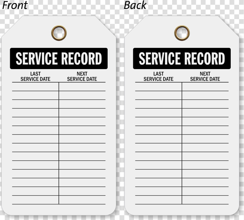 Service Record Plastic Tags  Vinyl Inspection Tag   Ink  HD Png DownloadTransparent PNG