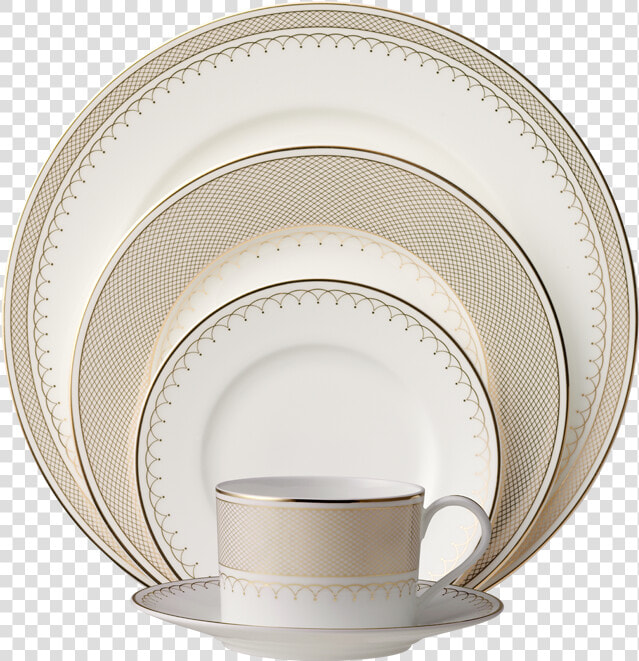 Lattice Gold 5 piece Place Setting   Saucer  HD Png DownloadTransparent PNG