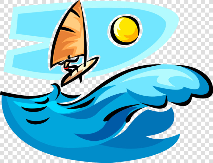 Vector Illustration Of Windsurfer On Windsurfing Sailboard  HD Png DownloadTransparent PNG