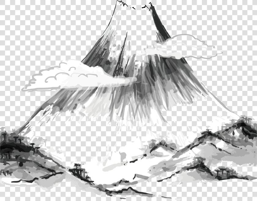 Drawing Japan Mountains   Drawing Art Of Japan  HD Png DownloadTransparent PNG