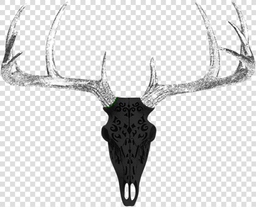 Clip Art Glitter Deer Head   Painted Black Deer Skull  HD Png DownloadTransparent PNG