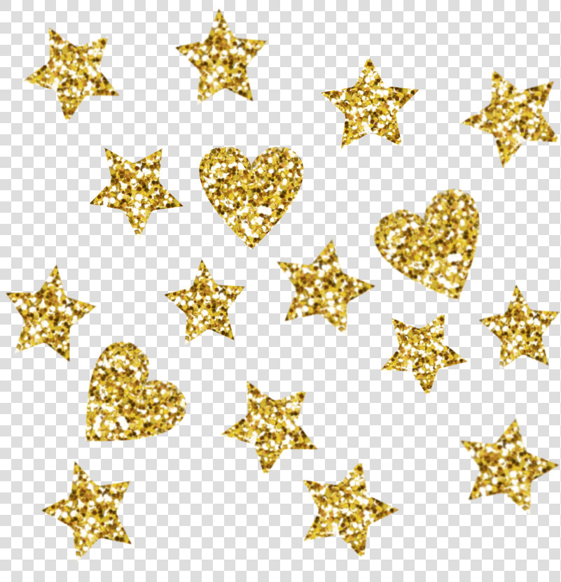  glitter  gold  stars  hearts  madewithpicsart   Motif  HD Png DownloadTransparent PNG