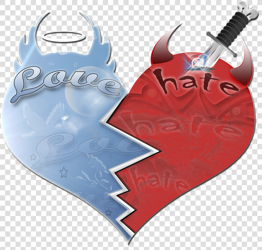 Width 503 height   Love And Hate Heart  HD Png DownloadTransparent PNG