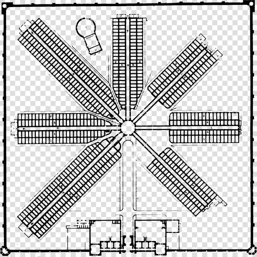 Eastern State Penitentiary Floor Plan 1836   Eastern State Penitentiary Plan  HD Png DownloadTransparent PNG