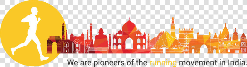 Runners For Life   India Skyline Vector Illustration  HD Png DownloadTransparent PNG