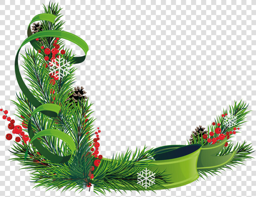 Christmas Wreath Clipart Corner   Christmas Corner Decoration Png  Transparent PngTransparent PNG