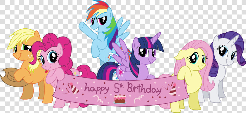 Transparent Happy Birthday Banner Background Png   My Little Pony 5th Birthday  Png DownloadTransparent PNG