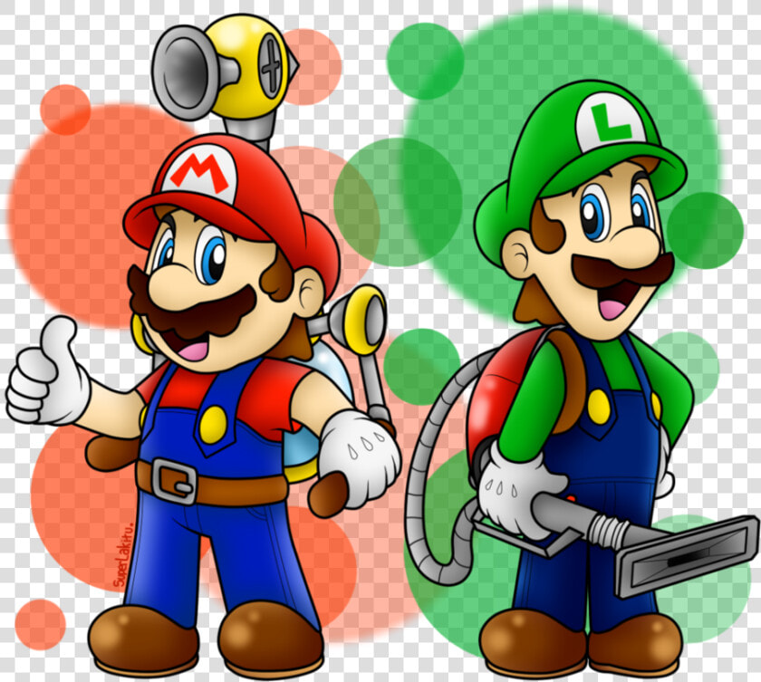 Mario Fire Luigi Thunder   Png Download   Super Mario Sunshine And Luigi  39 s Mansion  Transparent PngTransparent PNG