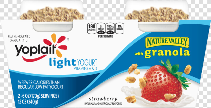 Yogurt Transparent Granola   Yoplait Strawberry Yogurt With Granola  HD Png DownloadTransparent PNG