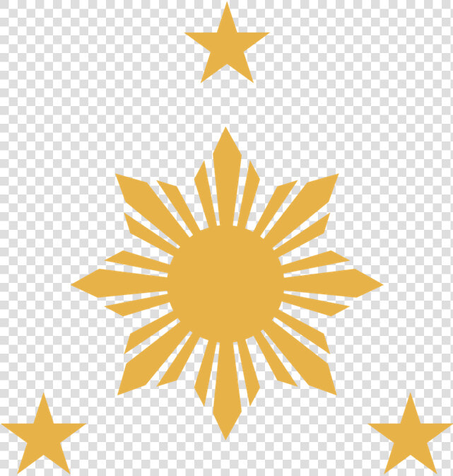 The Three Star And The Sun   Stars In Philippine Flag  HD Png DownloadTransparent PNG