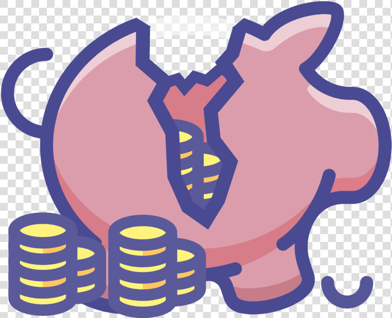 Organ area artwork   Broken Piggy Bank Clipart  HD Png DownloadTransparent PNG