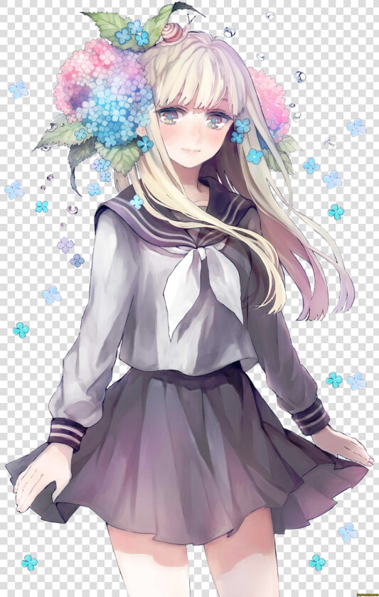 Kết Quả Hình Ảnh Cho Anime Flower   Anime Girl With Flowers  HD Png DownloadTransparent PNG