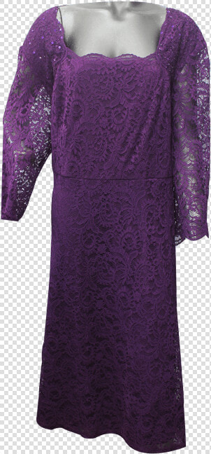 Women Lace Dress Slash Neck Stitching Color Purple   Gown  HD Png DownloadTransparent PNG