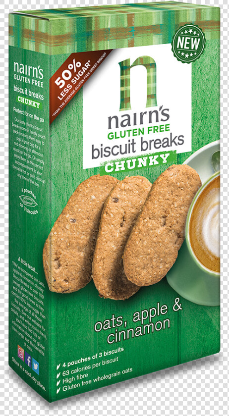 Apple  amp  Cinnamon   Nairns Gluten Free Biscuit Breaks Oats Apple Cinnamon  HD Png DownloadTransparent PNG