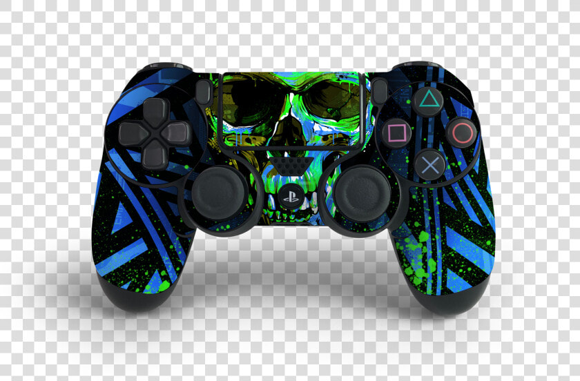 Ps4 Controller Blue Cyber Skull Decal Kit Class Lazyload  HD Png DownloadTransparent PNG